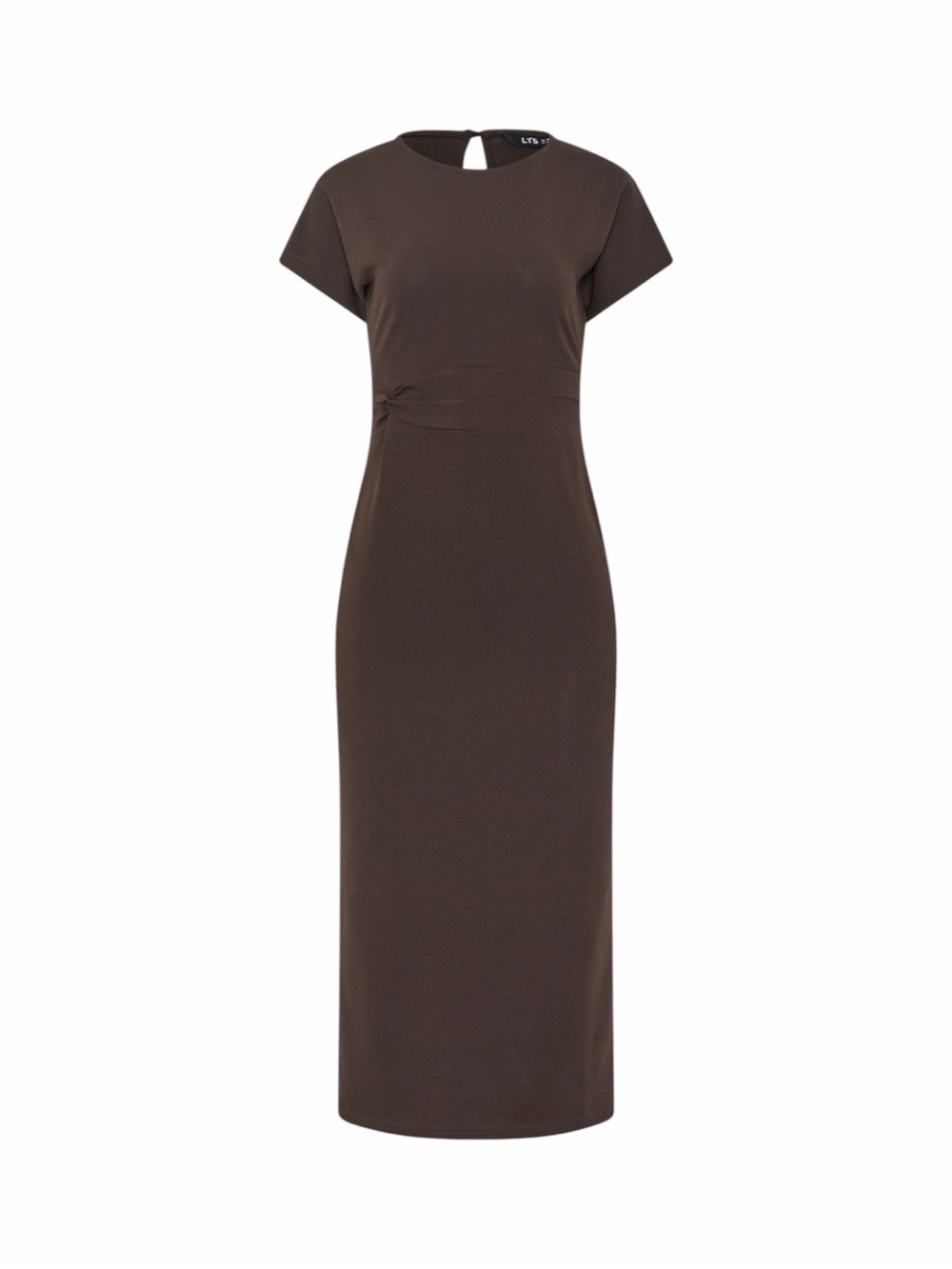 LTS Tall Chocolate Brown Twist Short Sleeve Midi Dress, Size 8, NWT